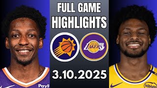 Phoenix Suns Vs Los Angeles Lakers Full Game Highlights Nba Preseason 2025 Oct 03