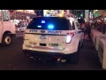 WALK AROUND OF BRAND NEW NYPD POLICE INTERCEPTOR HIGHWAY PATROL UNIT ON W. 42ND ST. IN TIMES SQUARE.