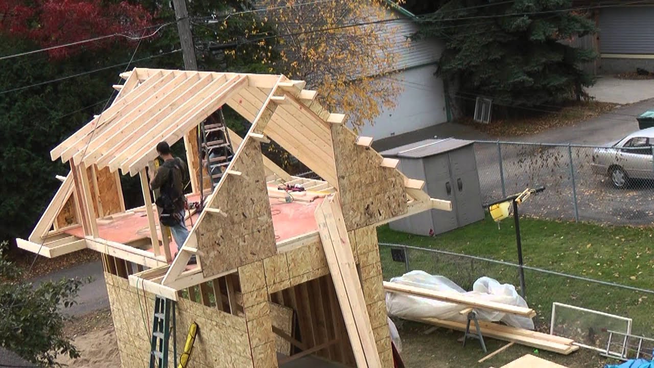 how to build a small pitched roof- 2 - youtube