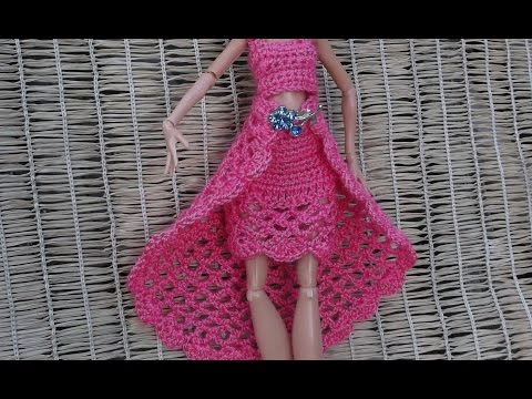 Как связать кукле крючком юбку