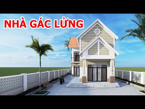 CHI TIẾT MẪU NHÀ CẤP 4 GÁC LỬNG 2 PHÒNG NGỦ TUYỆT ĐẸP - KIẾN TRÚC NHÀ VIỆT