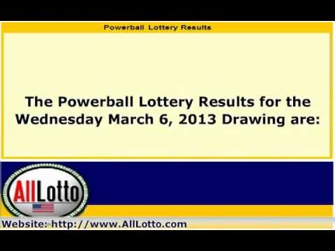 Florida Powerball Numbers March 6 2013