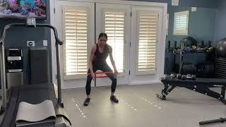 Banded lateral DB squat walk
