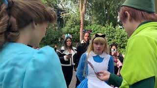 Disneyland 2023 Pt 5 Alice, Peter Pan, The Mad Hatter, And Wendy Darling