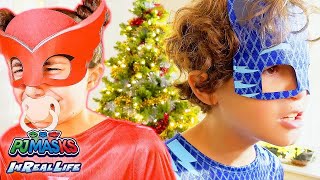 Pj Masks Baby Christmas Pj Masks In Real Life Superhero Kids Video Xmas Special