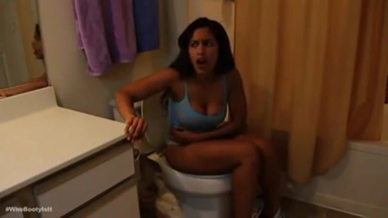 Bathroom peeing redhead stepmom caught naked
