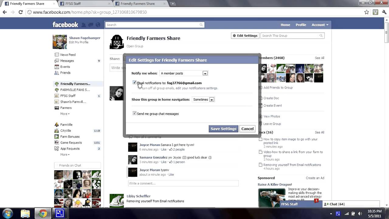 How to turn off email notifications from a facebook group YouTube