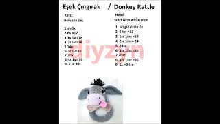 Amigurumi Eşek Çıngırak Tarifi Amigurumi Donkey Rattle Pattern