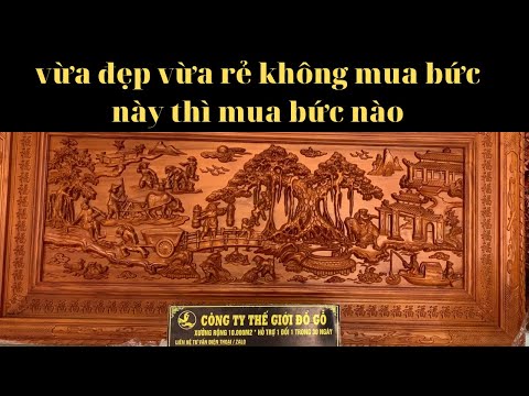 Tranh treo tường gỗ hương đỏ tích đục đồng quê luôn là sự lựa chọn của các bác đại gia.