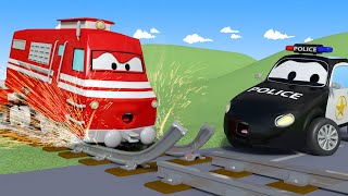 Авто Патруль -  Сломанные рельсы - Автомобильный Город  🚓 🚒 детский мультфильм