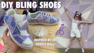 DIY BLING SHOES | Rhinestone Sneakers inspired by The Purple Wall