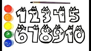 Learn Number Coloring And Drawing Learn Colors For Kids 1 To 10 Baby Art Time