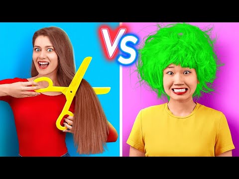 VẤN ĐỀ CỦA TÓC NGẮN VÀ TÓC DÀI! Khó Khăn Hài Hước Trong 24h Của Các Nàng từ 123 GO! CHALLENGE