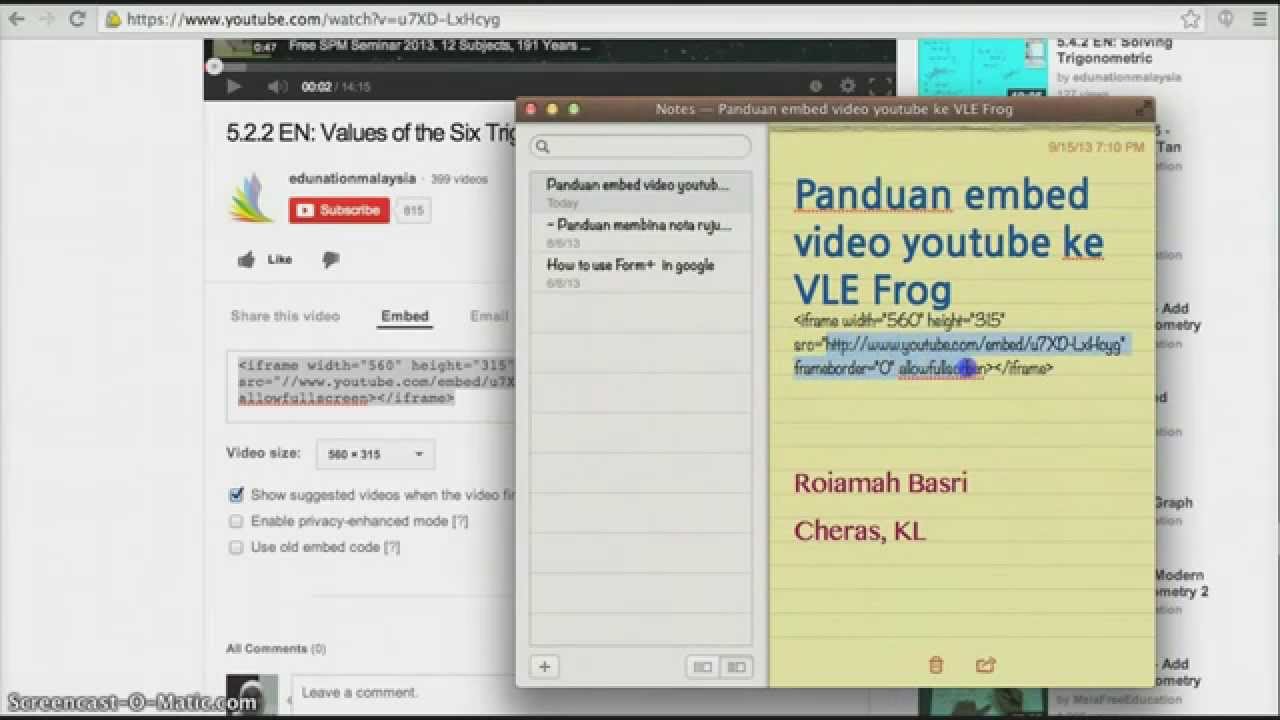 Panduan embed video youtube ke VLE Frog - YouTube Panduan embed video youtube ke VLE Frog - YouTube