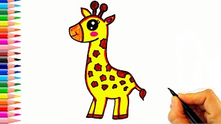 Zürafa Çizimi - Zürafa Nasıl Çizilir? - How To Draw a Giraffe