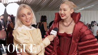 Gigi Hadid on Her Extremely Heavy Met Gala Dress | Met Gala 2022 With Emma Chamberlain | Vogue