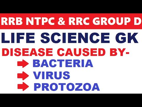 life science for rrb je,ntpc,group d | Disease caused by bacteria,virus,protozoa