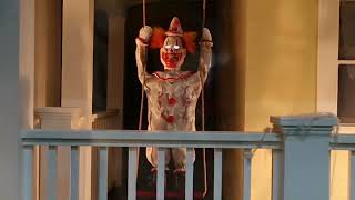 46 Hanging Animated Swinging Happy Circus Clown Halloween Animatronic Amut Park Prop Decor