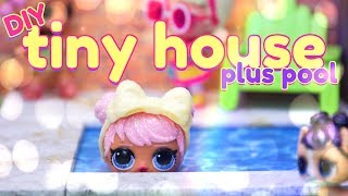 DIY - How to Make: Mini Doll Tiny House with Pool and Free Printables