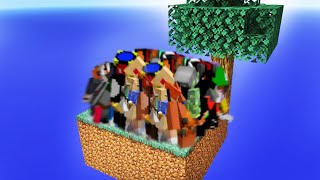 100 Kişiyle Minecraft Skyblock Oynadık...