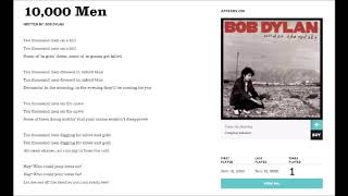 Watch Bob Dylan 10000 Men video
