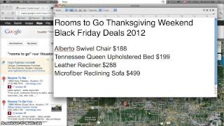 Rooms To Go Black Friday Furniture Sales 2012 - Swivel Chair, Upholstered Bed And Recliner