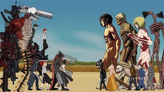 Chainsawman Devil, Denji, Power, Makima, vs Pyramid head, Cartoon Cat, Siren hea