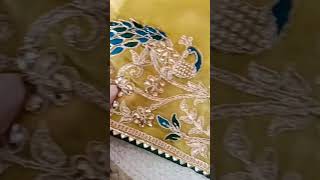 Meesho Most Viral Yellow Saree Embroidery Stone Work Rs 1K