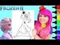 Coloring Frozen 2 Elsa Ice Powers Crayola Coloring Page Prismacolor Markers | KiMMi THE CLOWN