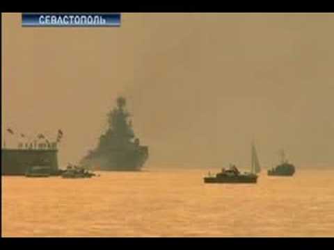 Как встречали крейсер "Москва" в Севастополе. ТК "Интер"