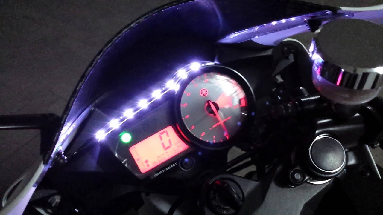(3° update) yamaha yzf R125 absolute white led indicators led dashboard