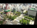 札幌市役所屋上「展望回廊」から札幌中心部を見下ろす 