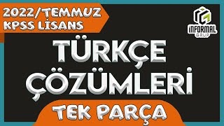 2022Temmuz Kpss Lisans Türkçe Soruları Ve Çözümleri Tek Parça