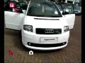 Stafford Audi video stocklist-Audi A2 1.6FSI Sport Wrapped In White with matt black roof and wheels