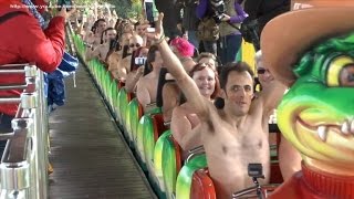 Watch Thrill-Seekers Ride a Roller Coaster Naked to Break World Record