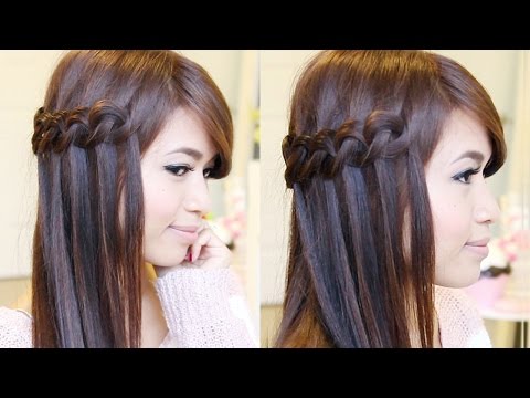 Knotted Loop Waterfall Braid Hairstyle | Hair Tutorial - YouTube