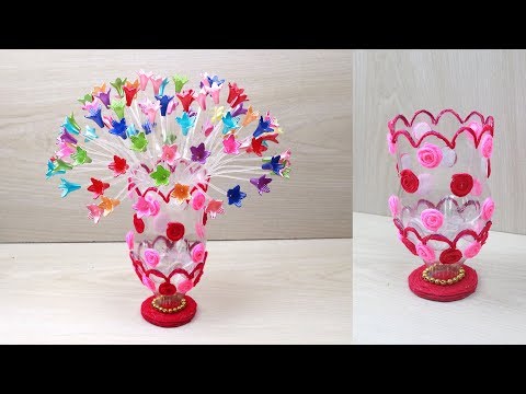 Watch Plastic Bottle Flower Vase Craft Woolen Craft Water