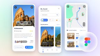 Travel Mobile App Design in Figma (UI/UX, Prototype)
