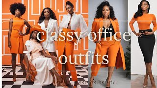 Elegant Work Office Orange Outfits Vlogmas 3