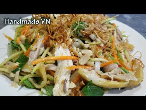 Cách làm nộm gà xé phay ngon và Cách phi hành giòn thơm