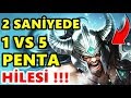 DÜNYADAKİ EN İYİ 1 VS 5 PENTAKİLL !!! TRYNDAMERE HASAR HİLESİ ! SAĞ TIK = TEQ