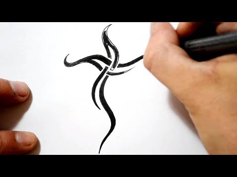 Cross Tattoos Drawing a Simple Black Tribal Design