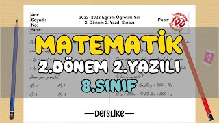 8. Sınıf Matematik 2.Dönem 2.Yazılı Soruları