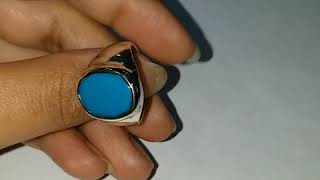 9Gem.ca - Turquoise Platinum Ring 7 Carats