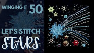 Winging It Week 50 Stars Use Metallic Threads And Fabric To Sch A Shooting Star
