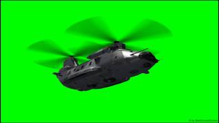 Helicopter Gunship Fly Green Screen 01 - Free Use
