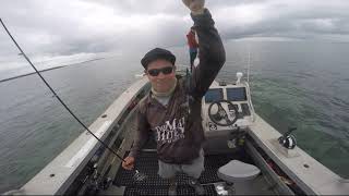 Dylan, Bailey And I Having A Squid Session On The Weed Beds In The Bay.