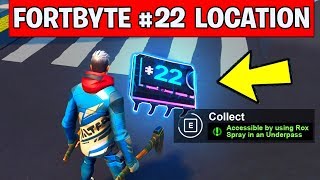 Fortnite Fortbyte 22 Location - Accessible by using Rox Spray in an Underpass (FORTBYTE #22)
