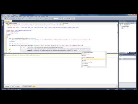 Visual studio 2010 - vb.net Lesson #7 - Read data from a SQL Server Database