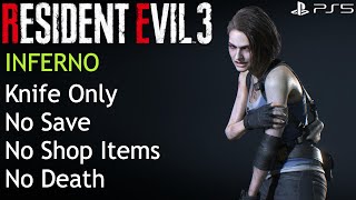 Resident Evil 3 Remake Ps5 Knife Only, Inferno, No Save, No Shop Items, No Death